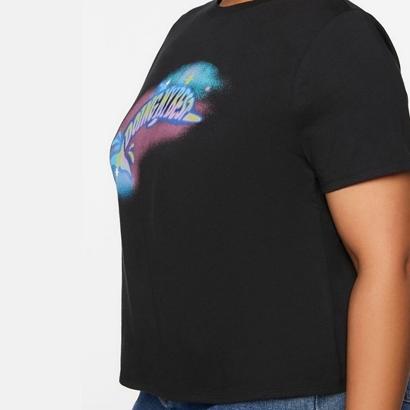 Doing My Best Black Graphic Tee Glitter Jumping Dolphin Purple Blue Yellow sz 1X - Picture 3 of 12